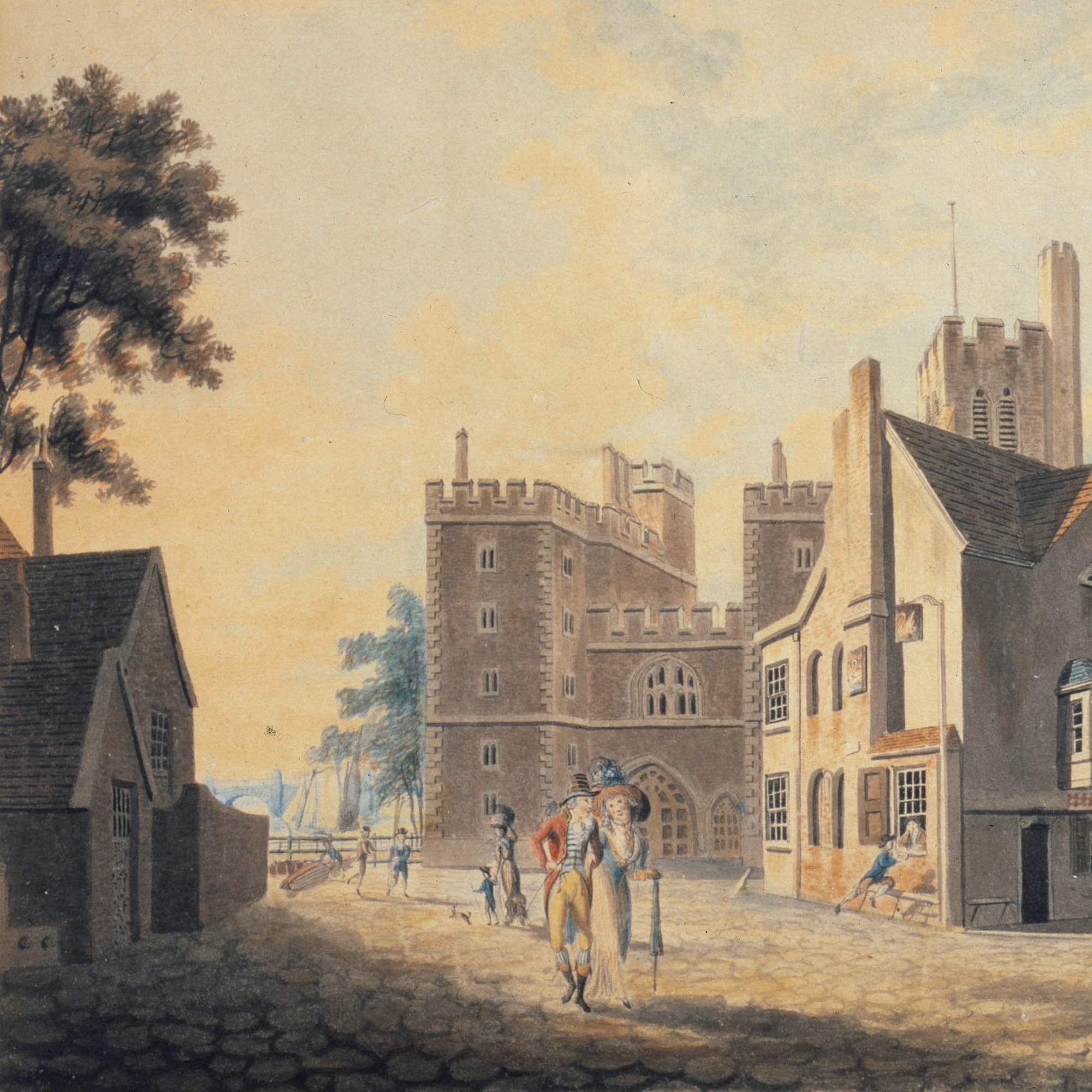 A View of the Archbishop's Palace, Lambeth (1790) landscape painting by J. M. W. Turner